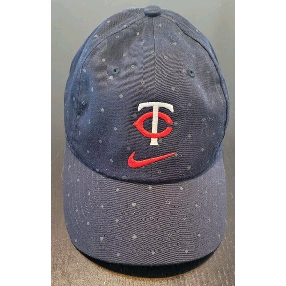 Minnesota Twins Nike Club Cap Navy Blue Primetime Print Adjustable Hat Swoosh - Picture 1 of 5